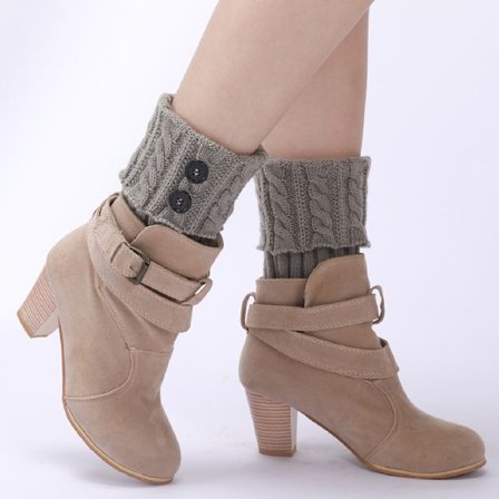 Dam Boot Knit Cuffs, Korta Virkade Benvärmare, Olika Stilar