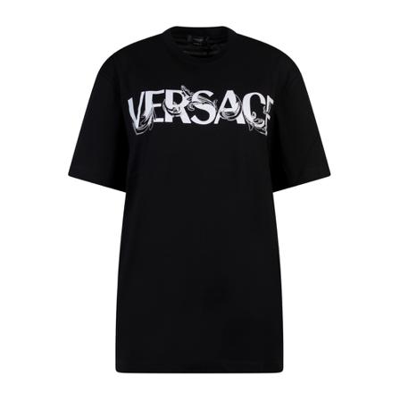 Versace, T-Shirt 10069741A04949 Czarny, Mężczyzna, Rozmiar: S