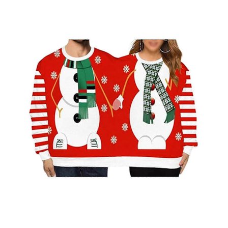 Grim Juletrøje til To Personer Kvinder Mænd Sammenvoksede Tvillinge 3D Printet Par Jumper Sjov