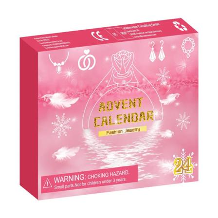 Korut Adventtikalenteri 2023 Joulun lähtölaskentakalenteri rannekorulla kaulakoru Sormus korvakoru vaimotytölle 24 päivän lomalahja style 1