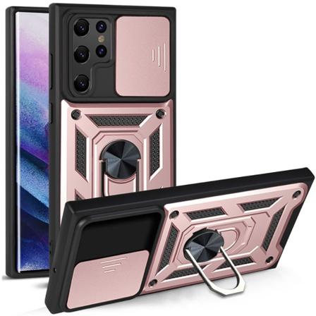 Samsung Galaxy S23 Ultra - Tyylikäs suojakuori rengaspidikkeellä Roséguld