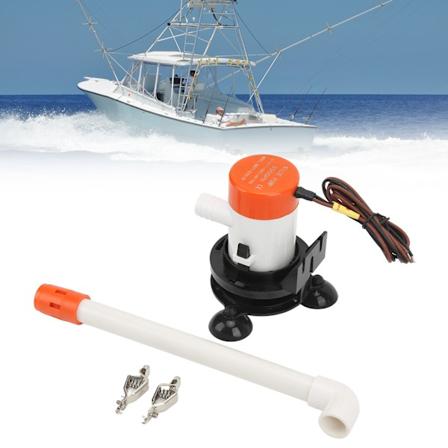 350GPH 12V Livewell/Baitwell Aeratorpumpe, Neddykbar, Bærbart Bunnsug med Sucker for Marinebåt