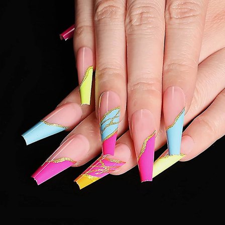 Press On Nails Långa Fake Nails Rosa Blank Akryl