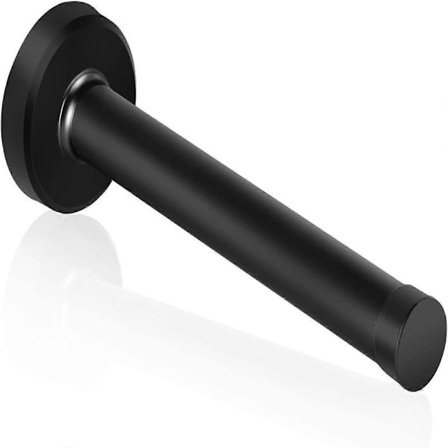 Dørstop, 150 mm lang, sort dørstop, moderne vægmonteret dørstop, kraftigt dørstop i rustfrit stål med gummispids til lydisolering, dør S