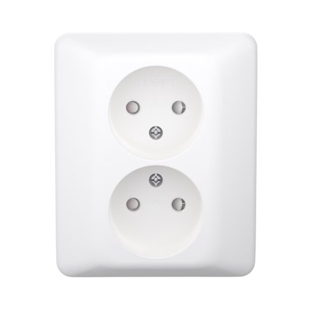 Elko EKO30295 Vägguttag vit, skruvanslutning, 2-vägs, Strömbrytare & vägguttag