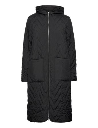 Slfnora Quilted Coat Quiltet Jakke Sort Selected Femme