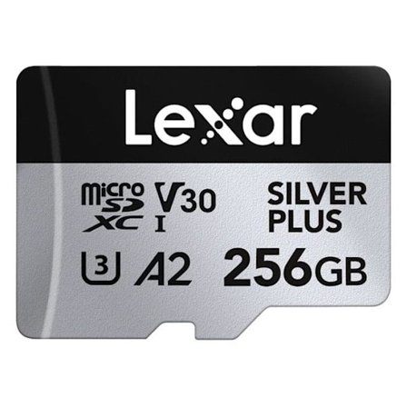 Micro SD-kort - LEXAR - Silver Plus - 256 Go - 205 Mo/s Läsning - V30 U3 - IPx7 Vattentålighet