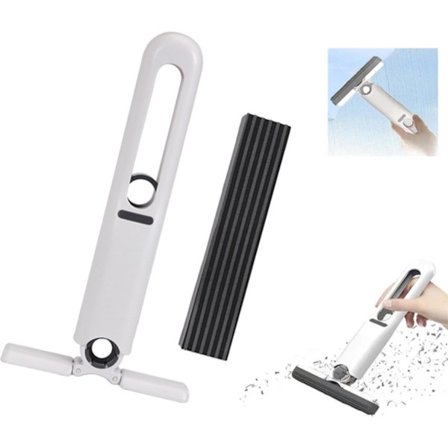 Multifunktionel Mini Moppe - Mini Moppe til Små Rum - Bærbar Selvpressende Mini Moppe - Vinduesaftrækker