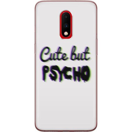 Kompatibel Mobilcover til OnePlus 7 Rainbow-farvet legetøjsfigur med et glad ansigt og farverige cirkler i en legesyg studieillustration