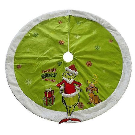 Julgransmatta Grinchen Rund Golvmatta Skydd Dekor Julgranar Matta Dekoration 81 cm