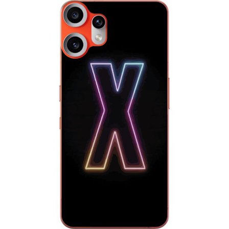 Kompatibel Mobilcover til Nothing Nothing CMF Phone 2 Pro Neonbogstav X i stærke farvevariationer mod sort baggrund, kraftfuldt typografisk design me