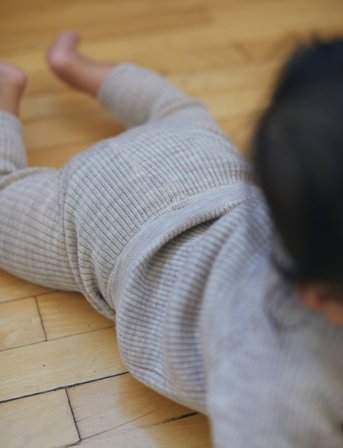 Copenhagen Colors Merino Classic Rib Leggings W. Drawstrings - Beige - 92