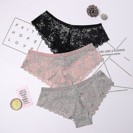 3 stk Truser for Kvinner Undertøy Sexy Blonder Pustende Myk