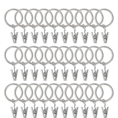 30 kpl verhorinkuloita klipseillä, ruostumattomat metalliverhorinkulat, 25 mm (HOPEA)