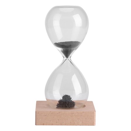 Magnetisk Sand Timer Timeglass Leke Trebase Hjemmekontor Skrivebord Dekor Display