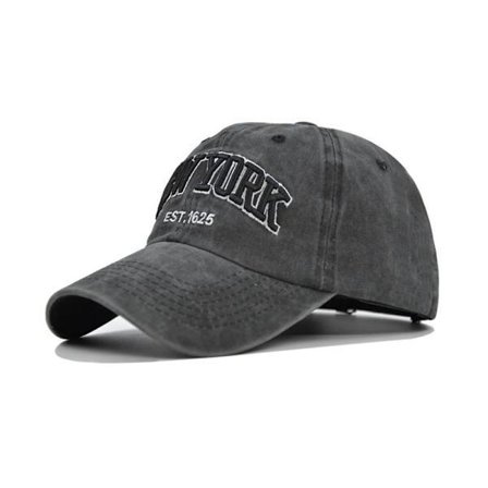 New York Broderad Baseballkeps Distressed Faded Cap GRÖN