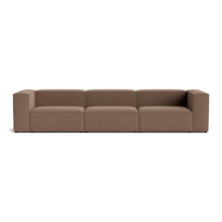 Stor Lissabon XL 3 personers sofa - Nordic Brun - Kvalitetsstof & Ramme af krydsfiner - 360x100x72cm - Slidstærk 3 personers sofa