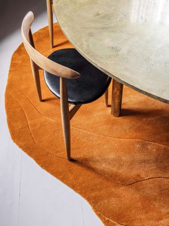 Wool Rug Barba Orange Large Oeko-Tex