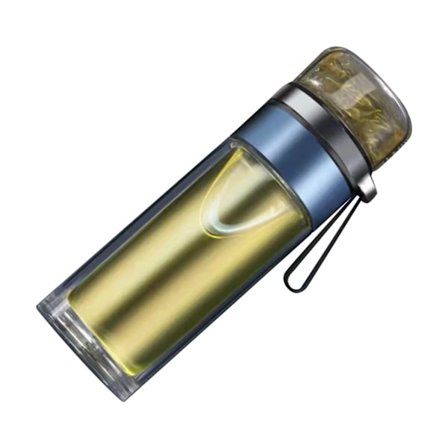 Glas transparent te flaska bärbar te vatten flaska te och vatten separation flaska blå