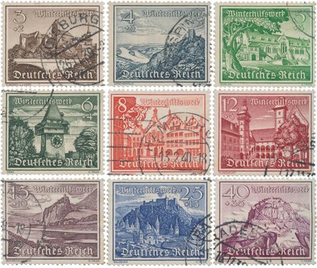 Tyske Rige 1939 - MICHEL 730-738 - Stemplet