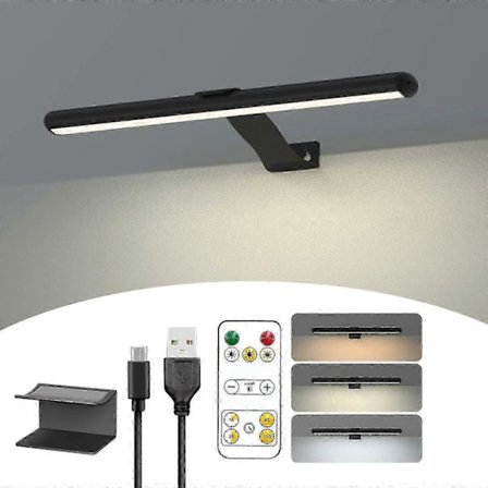 Trådløs Bildelampe Oppladbar med Fjernkontroll, 300LM Kunst Batteri Display Lampe, 3 Moduser Magnetisk Vegglampe