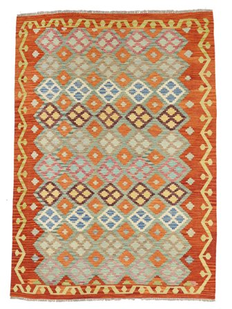 Handgewebt Kelim Afghan Old Stil Teppich 171X234 Rot/Grün