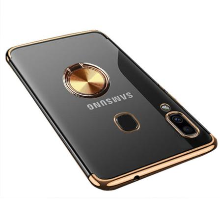 TG Samsung Galaxy A40 - FLOVEME Silikonkuori Renkaalla Kulta