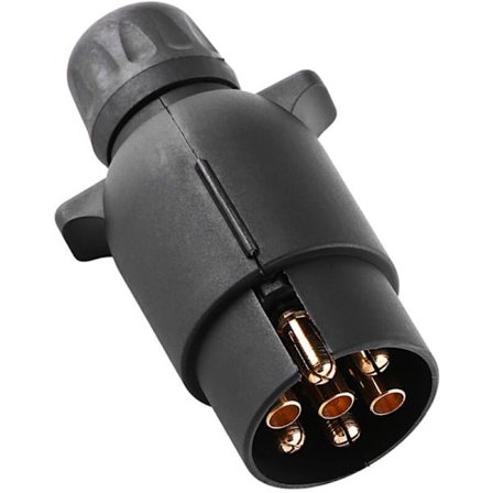 Tilhengerplugg Tilhengeradapter - 12V 7-pinners, Tilhengerkontakt Adapter har type N plastfolie med 7 pohSvarte mennesker