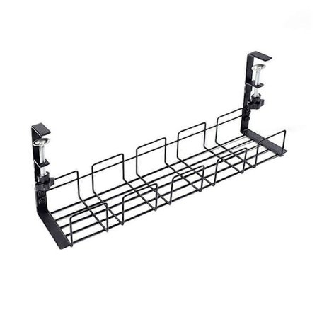 Kabelkanal under skrivbord, stark lastkapacitet, rostfri, borrningsfri installation, sladdhållare för skrivbord