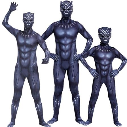 Venom Spiderman Black Panther Vuxen Bodysuit Barn Maskeraddräkt Superhjälte Kostymer Barn Pojkar Halloween Fest Cosplay Jumpsuit Outfits 140cm