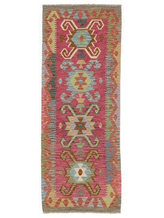 Tapis Kilim Afghan Old Style 77X204 De Couloir Rouge Foncé/Marron (Laine, Afghanistan)