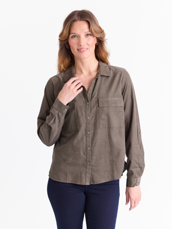 MATCH - Meghan cordskjorte - Marie Philippe - Str. 38 - Dame - Skjorter & Bluser - Grønn - 79% bomull, 21% lyocell