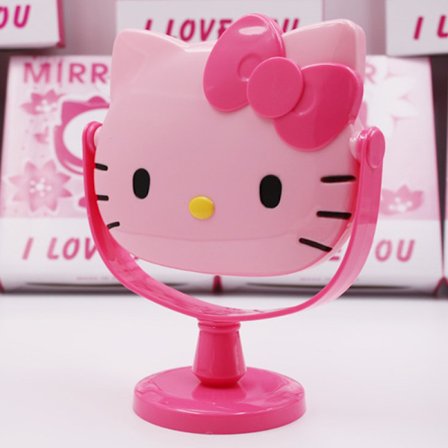 Ny Kawaii Rosa Spegel Tecknad Hellokitty Melody Kuromi Folding