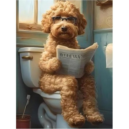 Hunde Diamant Kunst Sæt til Voksne, Hunde Diamant Maleri Sæt, Ædelstens Kunst Sæt til Gaver og Boligindretning 30x40 cm/12x16 tommer