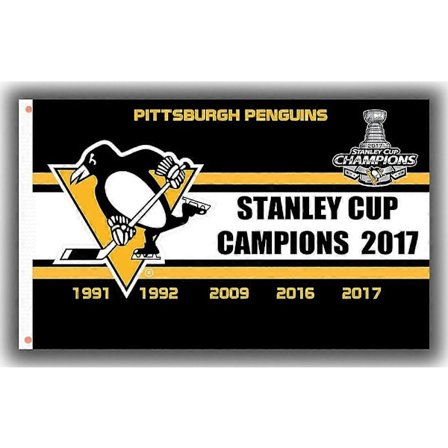 Pittsburgh Hockey Team Souvenir Flag Penguins Champs Bedste Banner
