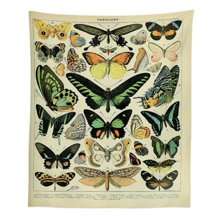 Vintage Butterfly Gobelin Fargerike Sommerfugler Vint