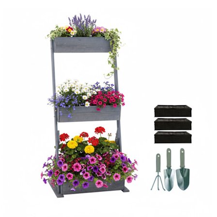 Kerrosruukku laatikoilla yrteille, vihanneksille ja kukille