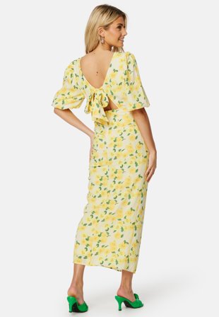 Bubbleroom Occasion Puff Sleeve Bow Midi Dress Klær