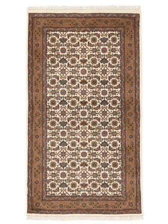 Orientalischer Bidjar Indisch Teppich 91X162 Braun/Beige Wolle, Indien