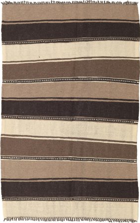 Tissé À La Main Kilim Tapis 130X202 De Laine Marron/Beige Petit