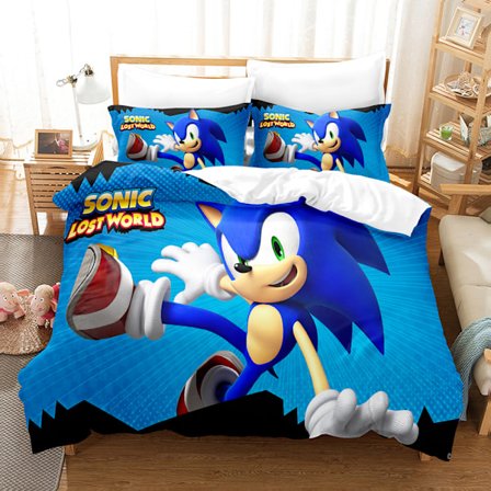 Sonic tegneserie anime sengetøy dynetrekk sett tre deler
