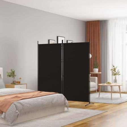 Vidaxl Rumsavdelare 2 Panel Svart 175x180 Cm Tyg Svart