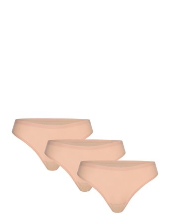 CHANTELLE Softstretch Thong 3 Packs - Beige - ONE SIZE