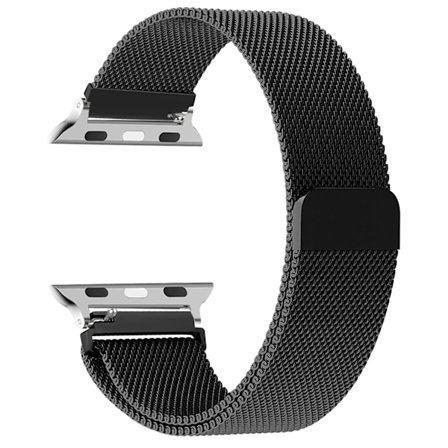 Milanese-kompatibelt Apple Watch-armband 44 mm 40 mm 45 mm 49 mm 41 mm 38 mm 42 mm Armband iwatch Series 9 3 6 5 SE 7 8 Ultra 2 svart svart black