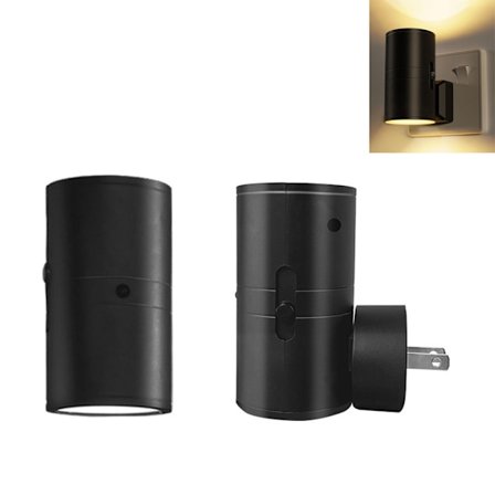 LED Natlampe Stikkontakt, [2 Pak] Varmt lys