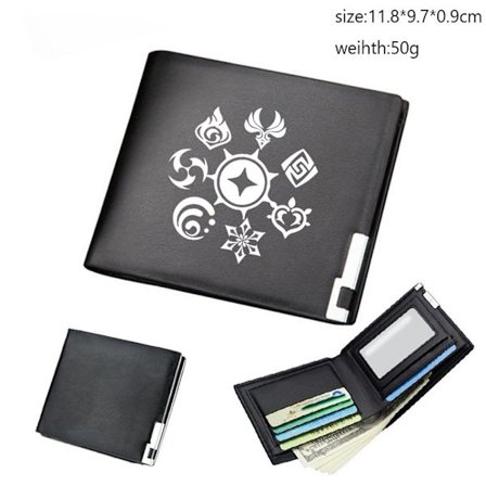 1 stk (kort -05) Lommebok i lær med myntlomme, Genshin An