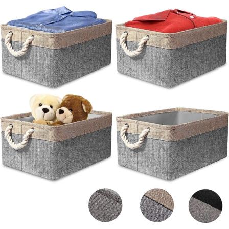 4 säilytyskorin set , taitettavat säilytyskuutiot avoimia säilytyslaatikoita - 40 cm, monivärisiä säilytyslaatikoita vaatteille, leluille, kaappeille,