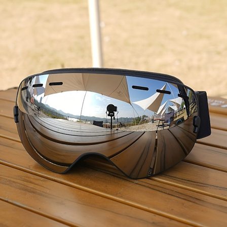 Klassiska Högkvalitativa Skidglasögon, Dubbla Lager Linser, Halkfri Rem med Silikongrepp [DB]