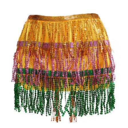 Karneval Party Magdans Show Festival Duske Skjørt Paljett 4-lags Paljett Hofteskjerf Midjeskjerf