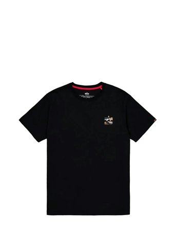 Camo Logo Puff Print Back Print T Black Alpha Industries